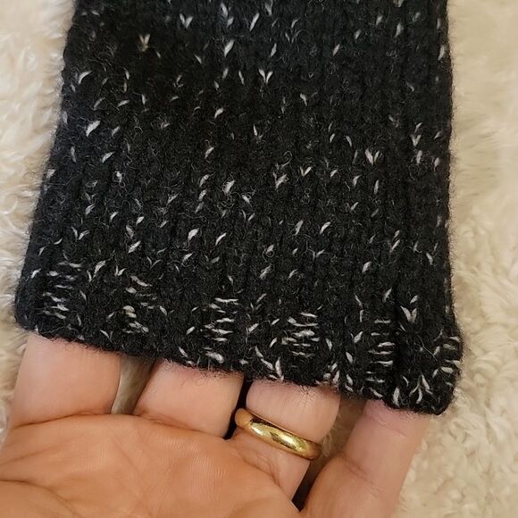 Vince duster sweater with pockets wool silk cashmere blend black donegal sz XS - Picture 4 of 8